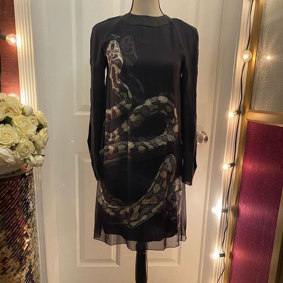 Lanvin 100% silk snake print dress, XS - Picture 2 of 11